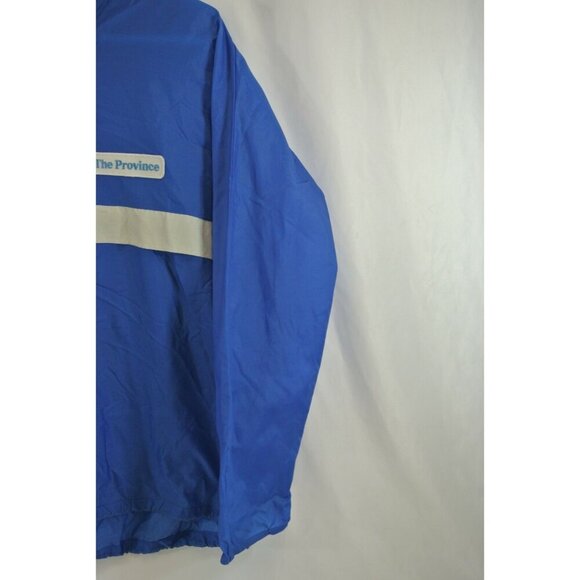 Vancouver Province News Vtg Pullover Windbreaker Blue 100% Nylon Mens Large - Picture 3 of 12